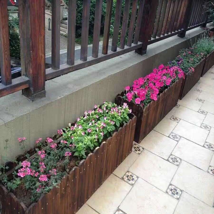 可狄菜园围栏户外阳台种菜盆长方形木头栅栏护栏实木花盆花架子栏杆