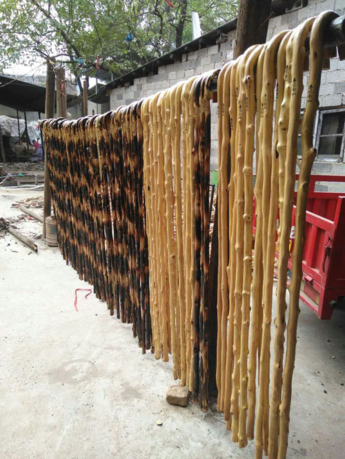 楚乔藤条拐杖 藤木木制盲人手杖超轻木头防滑拐棍老持实木 原木加长1.