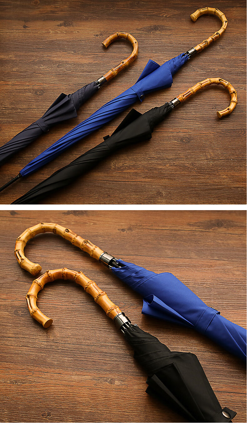 英国手工复古绅士雨伞高端自动抗暴雨弯柄直杆超大速干竹节长柄伞纯