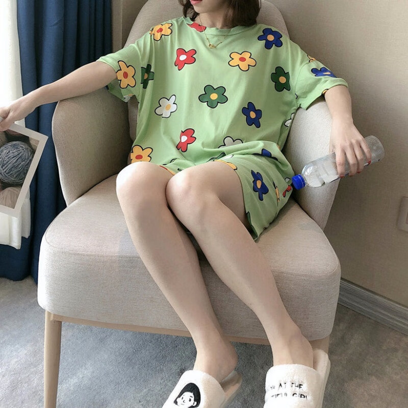 【拼购】短袖泫雅风睡衣百搭可爱两件套