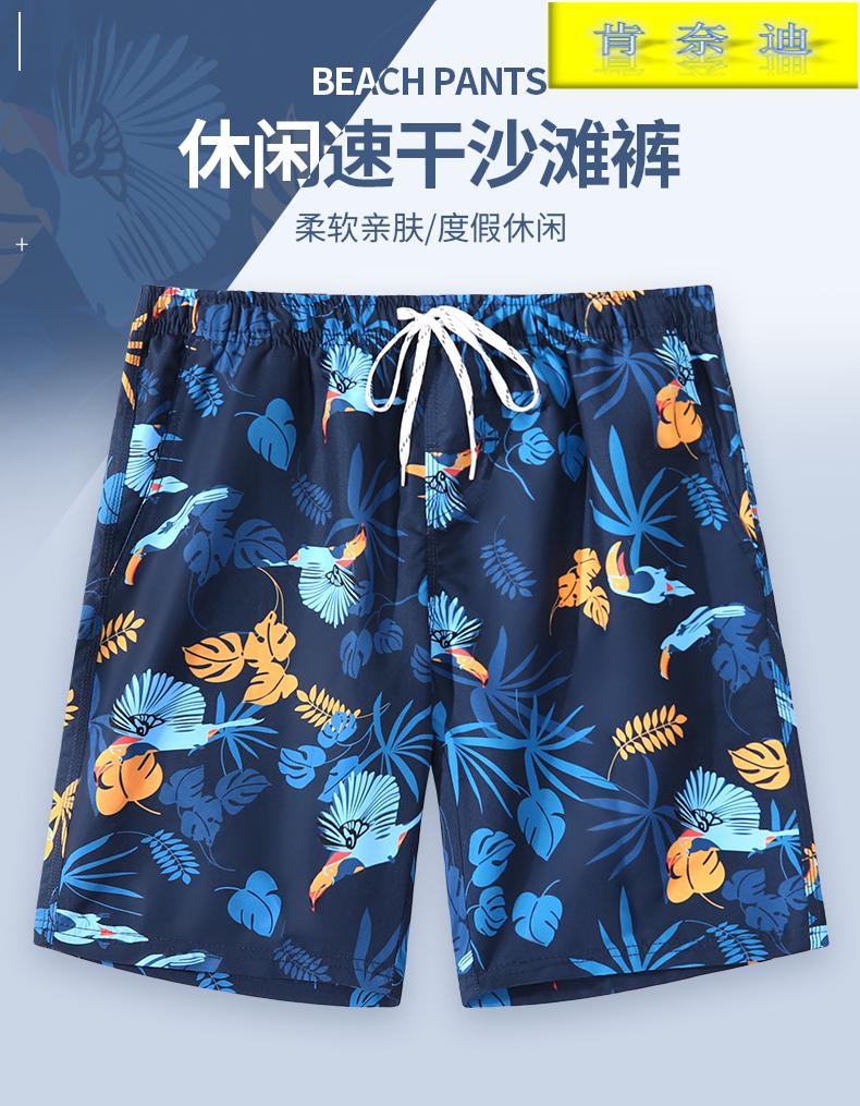 肯奈迪沙滩裤男泡温泉可下水速干宽松款大码男士五分短泳裤海边海滩