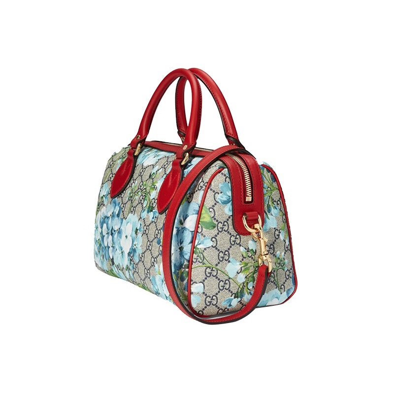 gucci古驰女包logo天竺葵印花单肩包手提斜跨包