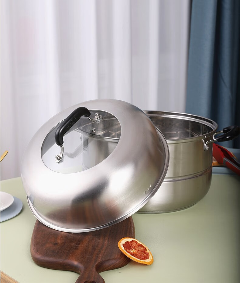 适用苏泊尔于蒸锅锅盖配件高拱盖家用加厚不锈钢26cm27cm28cm30配件