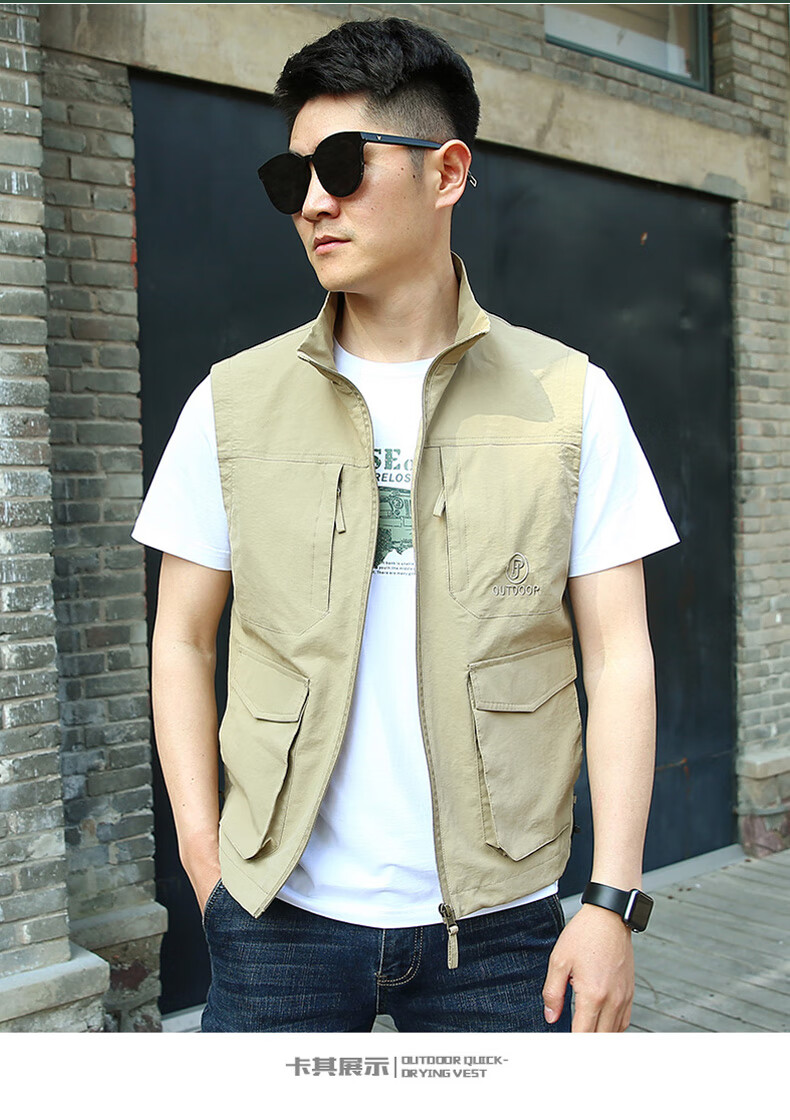 jeep吉普特价捡漏工装马甲男士春秋薄款休闲摄影大码运动钓鱼背心无袖