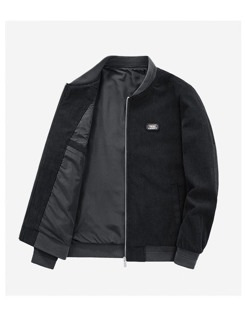 卡思图鲨鱼外套男春秋季青年工装大码宽松上衣服棒球领简约薄夹克 豆