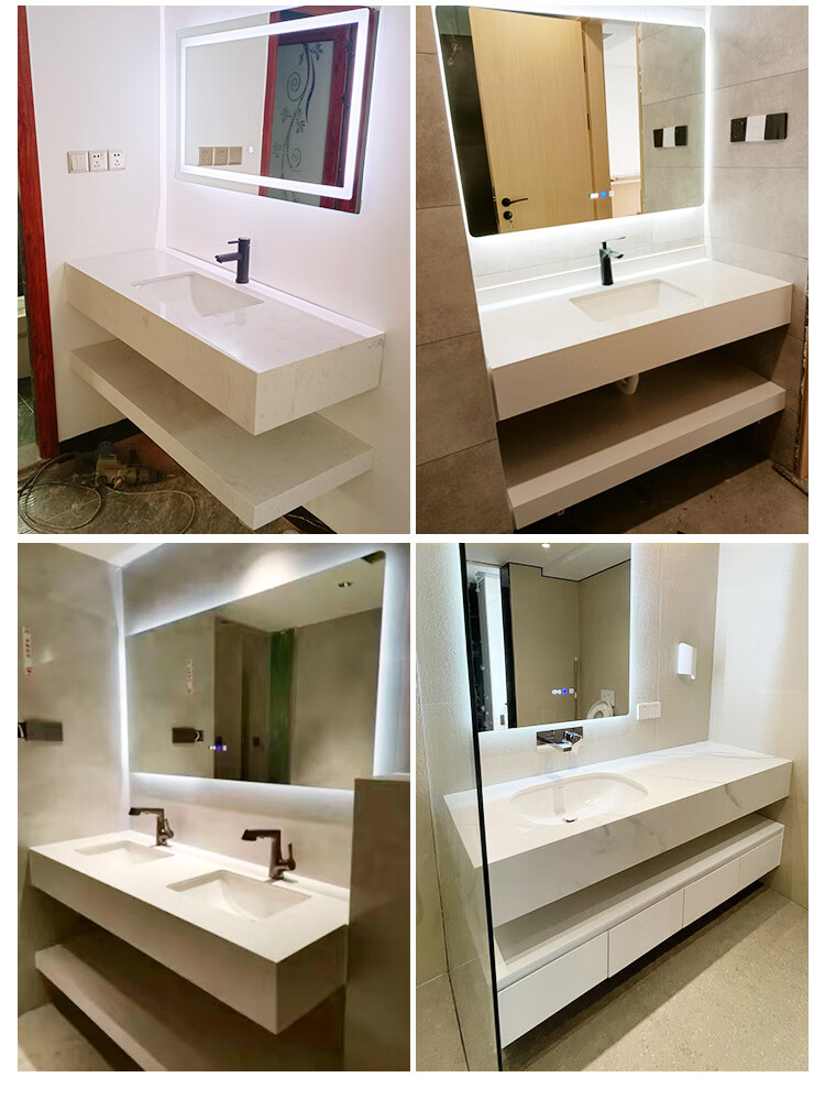 酒店风格浴室柜智能橡木镜柜浴室柜除雾灯光简约洗漱台洗手盆酒店轻奢