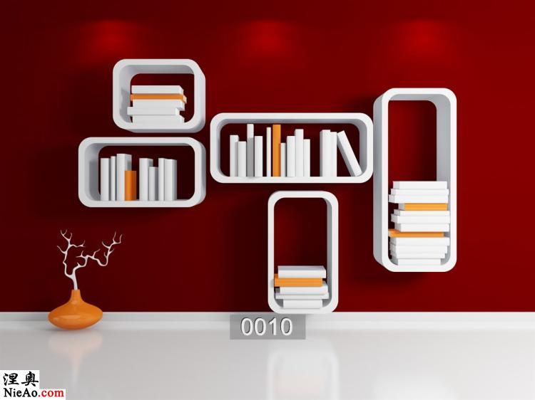 书架背景布3d高清主播背景布女男书房书架办公室视频网红带货直播背景