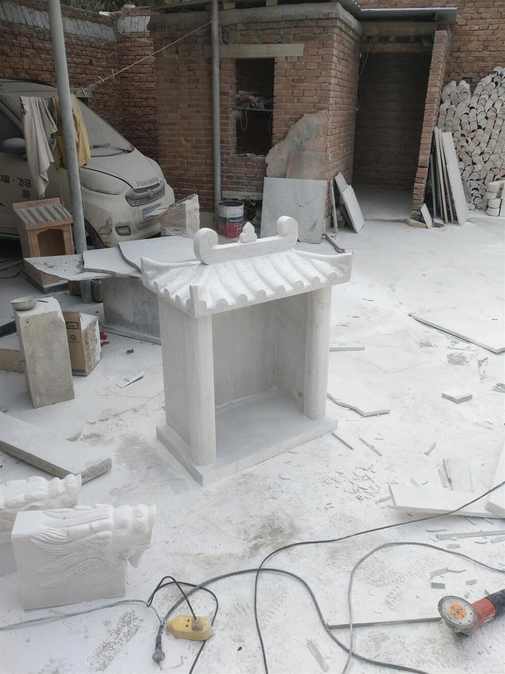 土地庙土地公小庙小狐仙供奉祭祀神龛户外石庙神仙房屋佛龛 高98