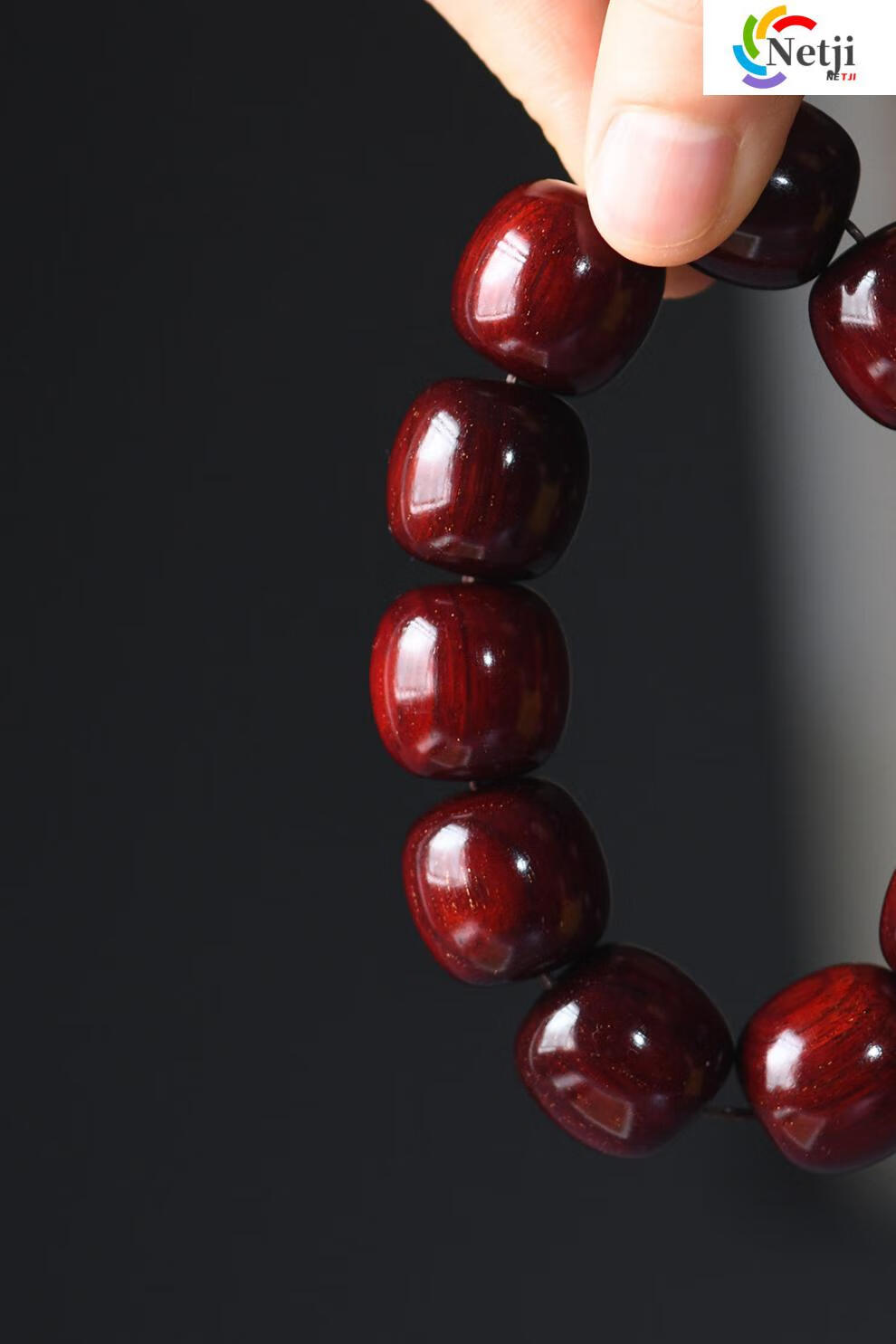 印度小叶紫檀老型珠手串金星老料藏式桶珠木质文玩男女款佛珠手链 老