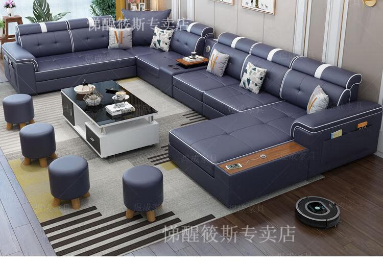 u型沙发睡美人新款三防纳米科技布沙发大小户型简约现代客厅u型布艺