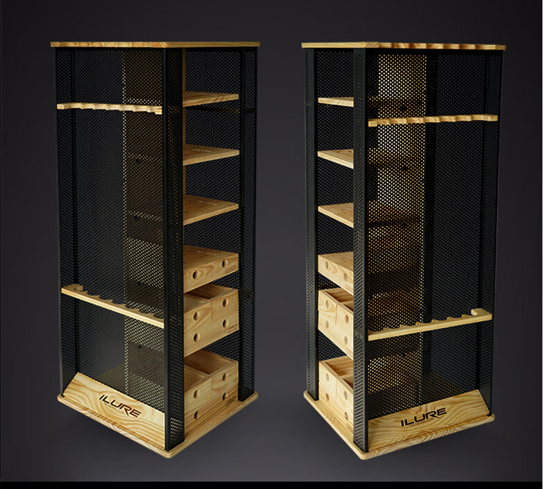 多功能渔具展架柜鱼竿店家用展示架收纳摆放台钓杆展架黑色中号12米