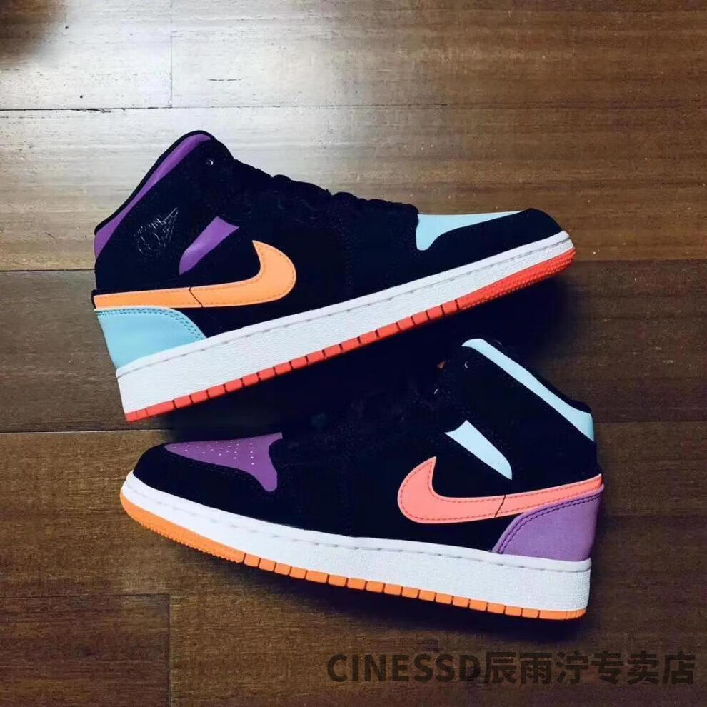 【官方旗舰自营店】aj糖果鸳鸯拼色中帮男女篮球运动鞋 鸳鸯 36【图片