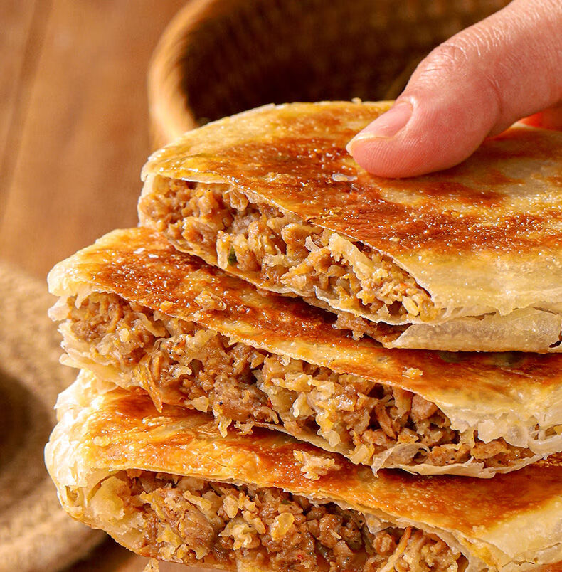 美粮坊酥皮牛肉馅饼早餐半成品牛肉饼煎饼葱油饼手抓饼批发 牛肉馅饼