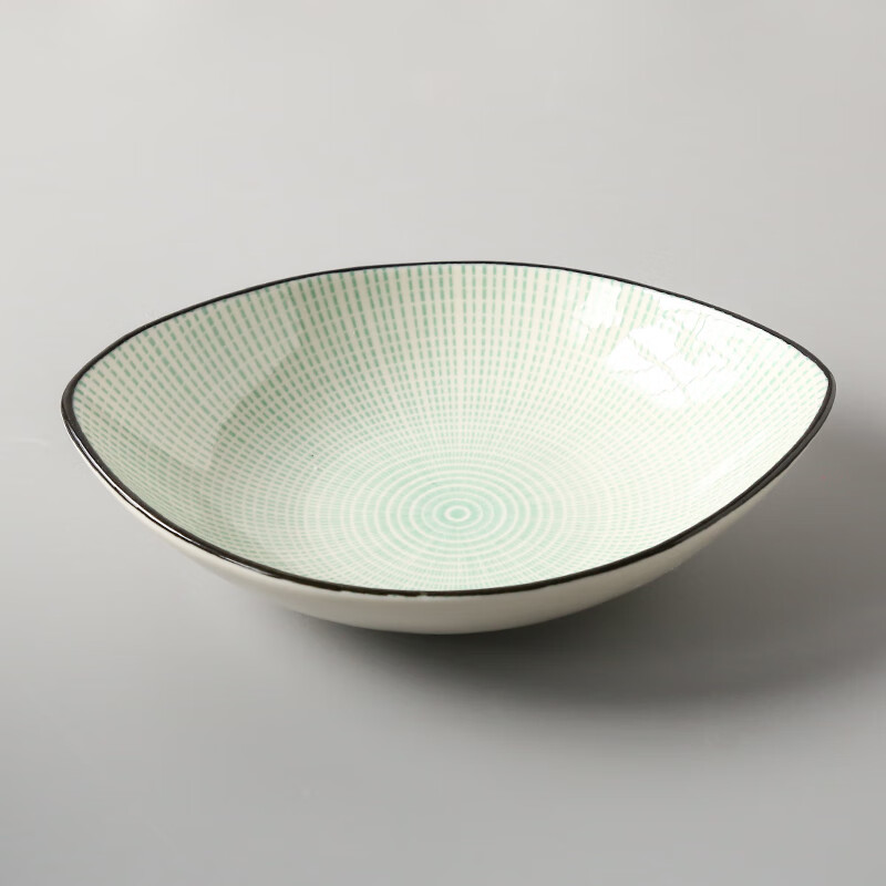 日式餐具陶瓷汤盘碗碟创意网红盘子好看盘子碟子家用菜盘深饭盘橄榄盘