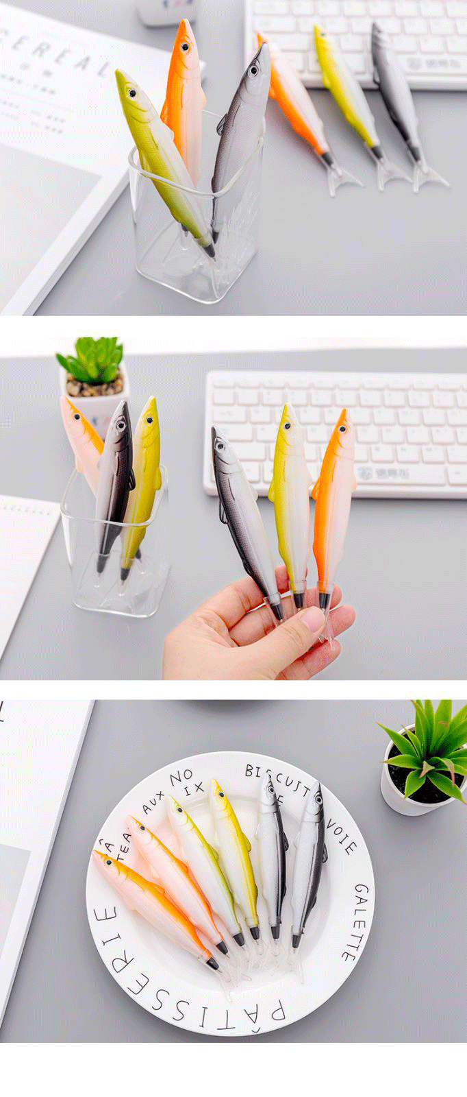 咸鱼笔黑笔创意仿真网红笔个性恶搞怪解压笔可爱沙雕奇葩文具摸鱼笔