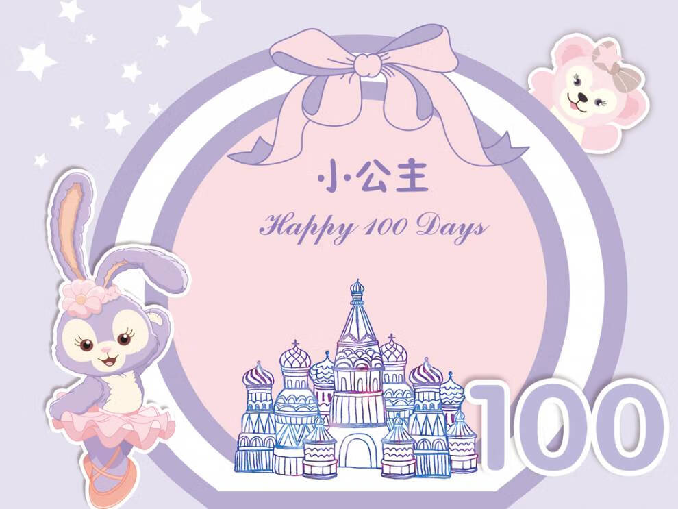 生日背景布儿童芭蕾兔周岁生日海报星黛露紫色宝宝百日宴背景布装饰墙