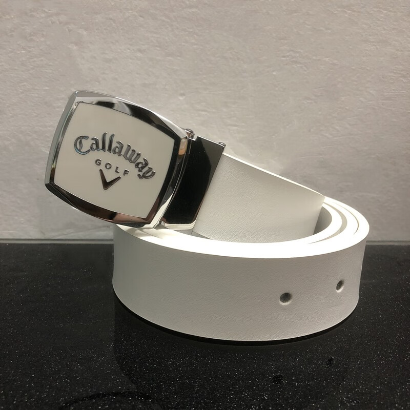 高尔夫皮带时尚男女服装百搭腰带golf休闲女士运动pu潮裤带a款白色