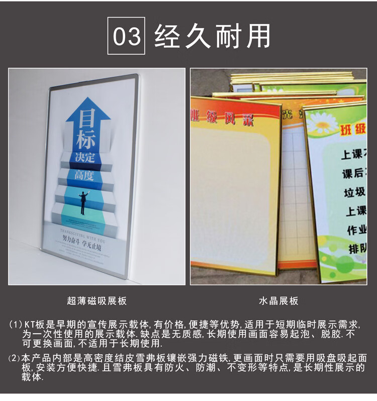洺帆磁吸海报框制度框相框磁吸画框广告框挂墙展板亚克力海报框铝合金