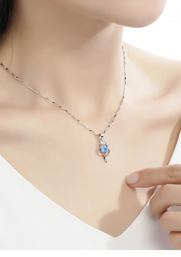 施华洛世奇锆金项链女白金夏年新款彩金轻奢小众七夕情人节礼物非七夕