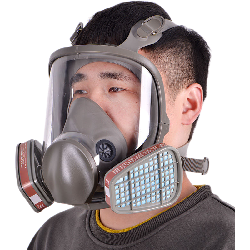 化学实验室防毒面具防尘喷漆专用甲醛氨气化工打农药消防油漆双罐防毒