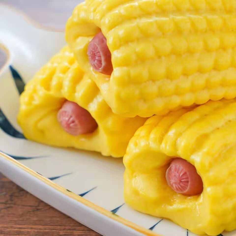 玉米热狗包广式家庭装儿童营养早点卡通馒头玉米型速冻半成品包子