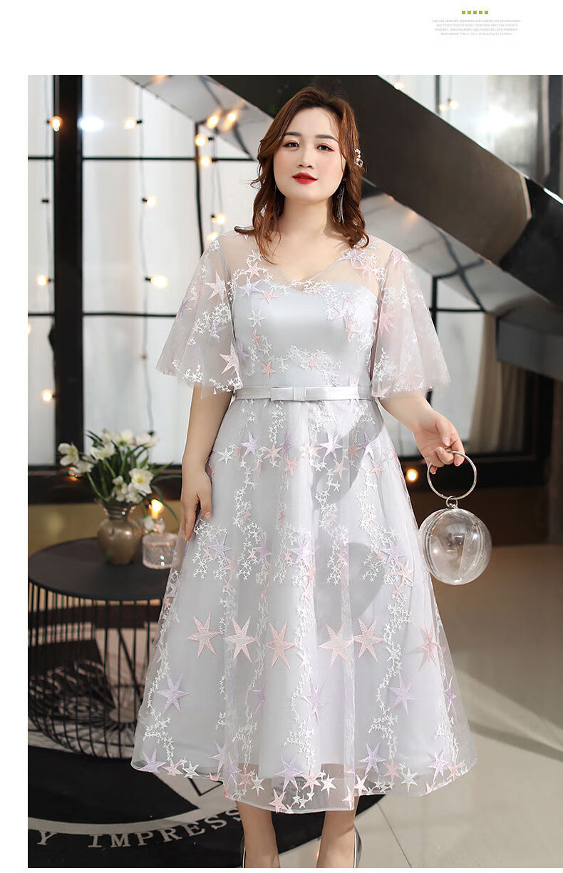 伴娘服胖mm大码显瘦大码晚礼服夏胖mm加肥加大200斤遮肚显瘦气质姐妹