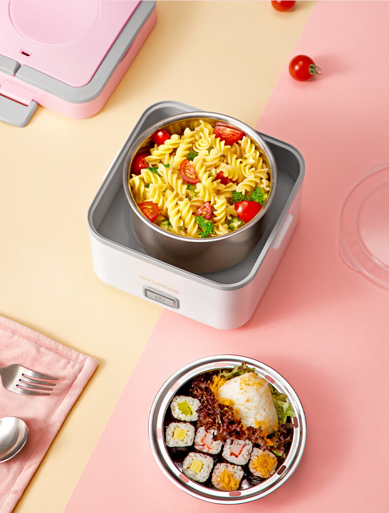 韩国现代电热饭盒保温插电加热蒸煮饭神器带饭锅上班族便携学生批