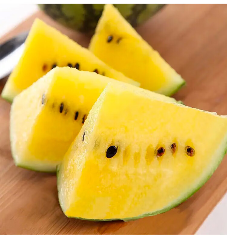 jd鲜配特产特小凤黄心西瓜水果冰淇淋黄壤西瓜1颗装约3斤皮薄肉脆爆甜