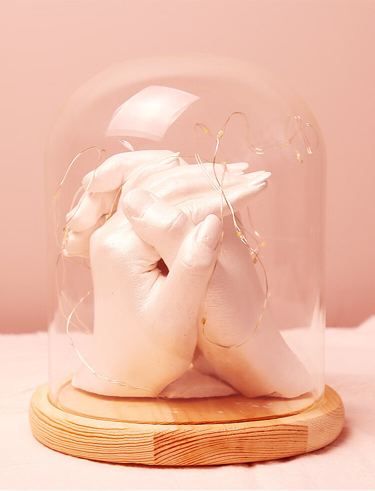 七夕节礼物情侣3d克隆手模型石膏粉diy手工制作材料成人手足印泥粉