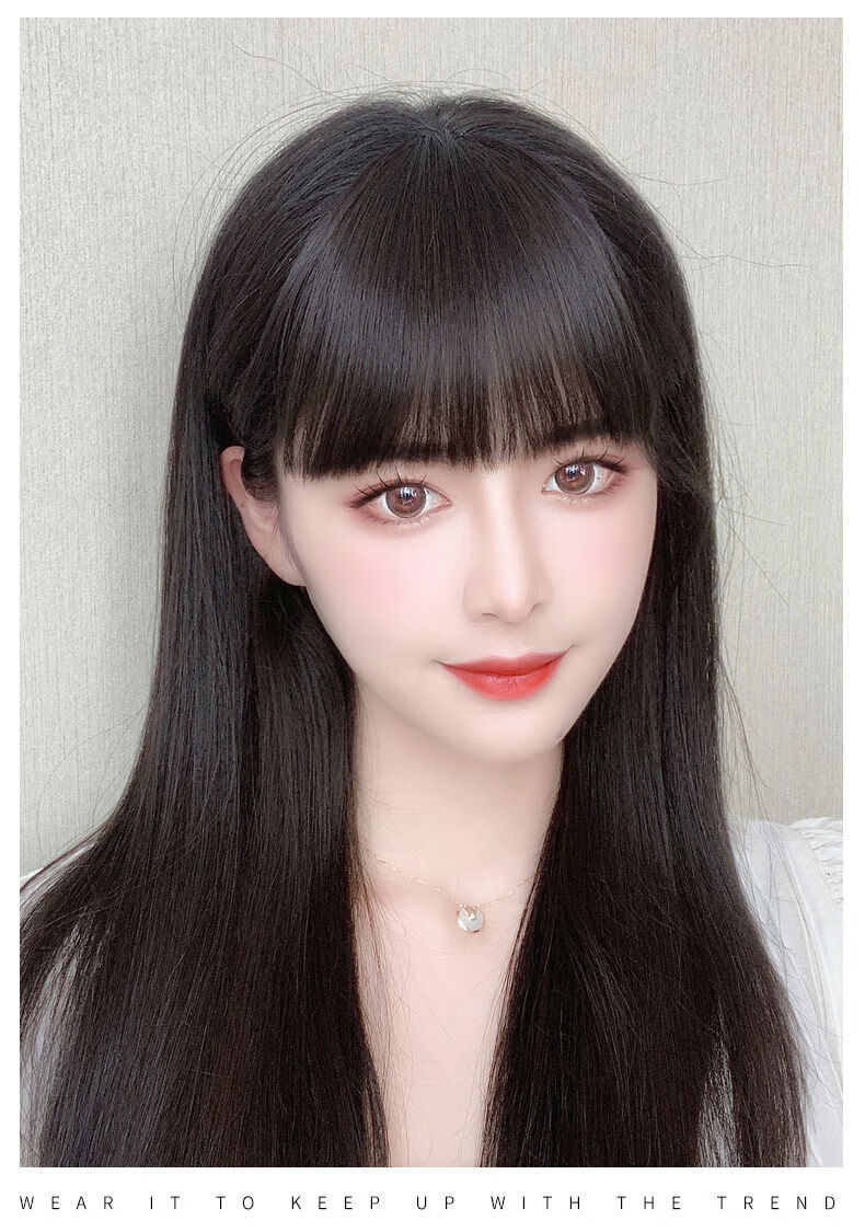 漫画刘海假发女圆脸空气假刘海自然前额隐形无痕齐刘海头帘假发片