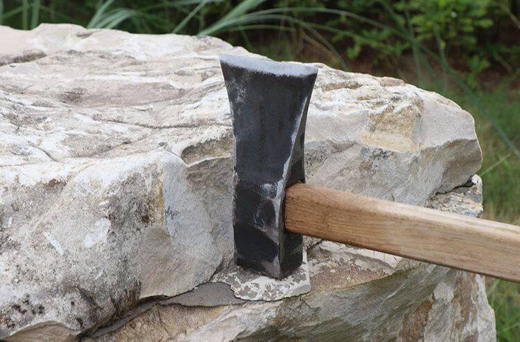 省之优轨道钢手工锻打斧头家用柴树劈柴斧多功能伐木斧子木工斧锻打