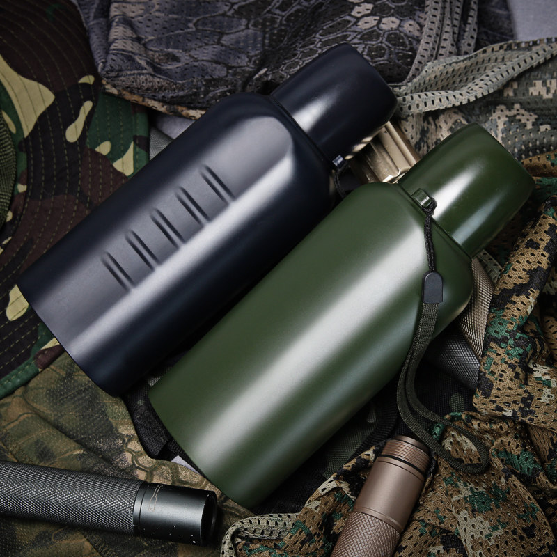 户外军迷用品携带用具车载水杯大容量不锈钢保温军绿500ml
