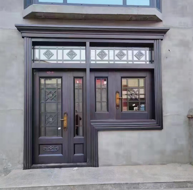 别墅双开大门豪华高端大气别墅大门网红双开玻璃门定制锌合金防盗门