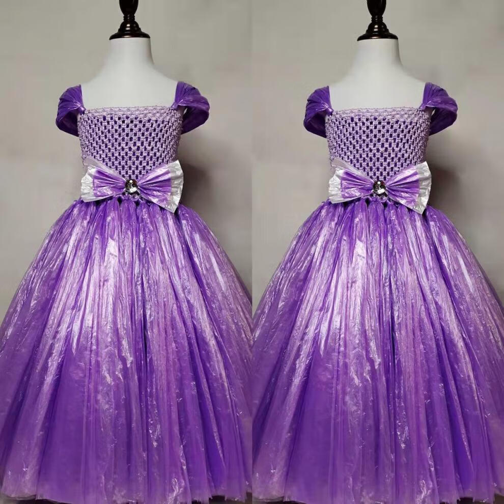 儿童节手工制作女生环保衣服材料diy男女童废物利用时装服装秀女孩