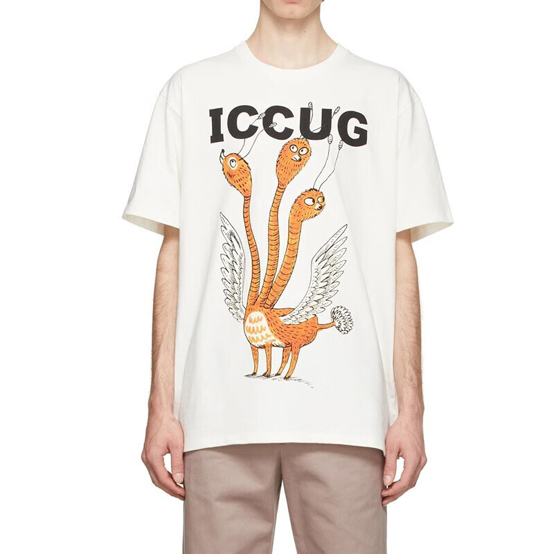 gucci古驰男士动物图案印花圆领短袖t恤代购预售白色548334xjdjv9095s