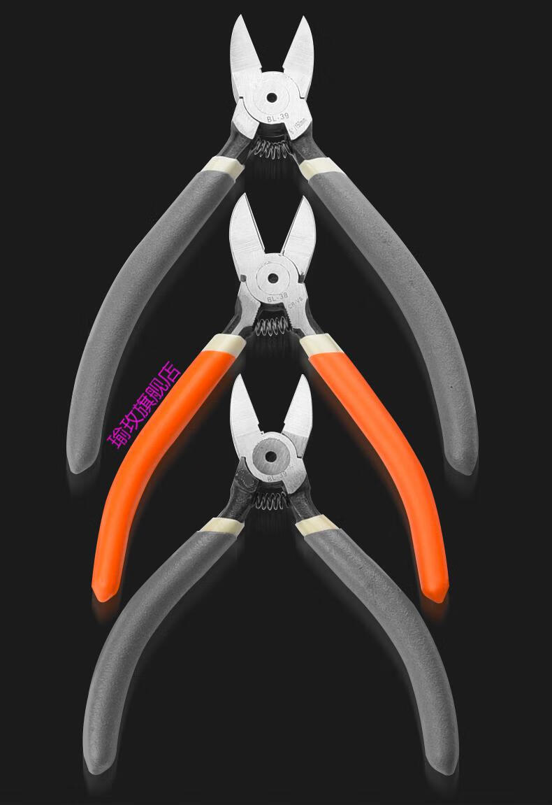 水口钳剪钳斜口钳模型高达偏口小钳子斜嘴工业级电子薄刃剪线电工磨砂