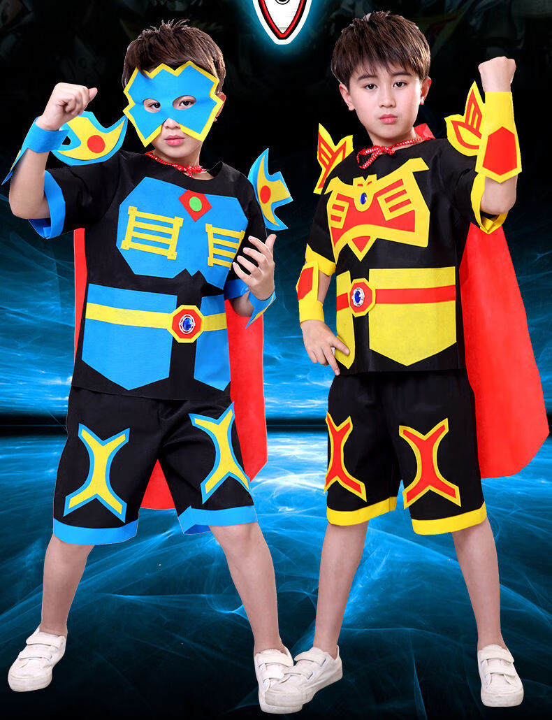 聂庄环保衣服走秀儿童儿童环保服装时装走秀铠甲勇士环保演出服装手工