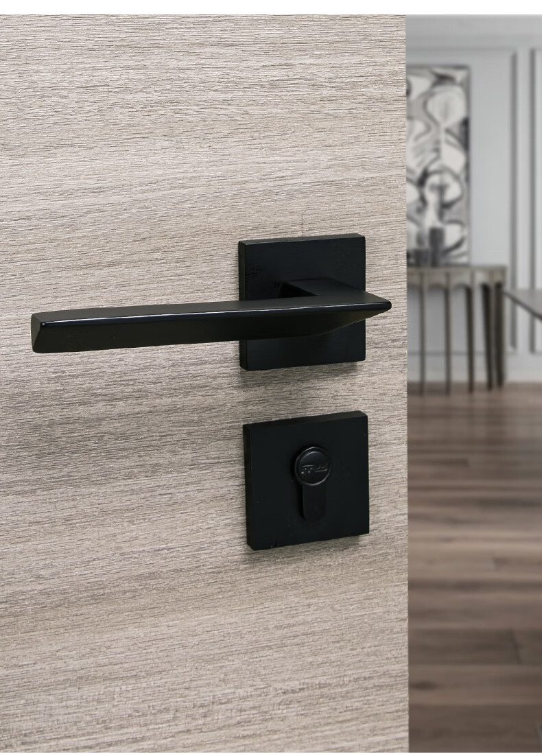 纯铜轻奢房门磁吸静音门锁家用通用型卧室室内锁房间门把手木门 亚