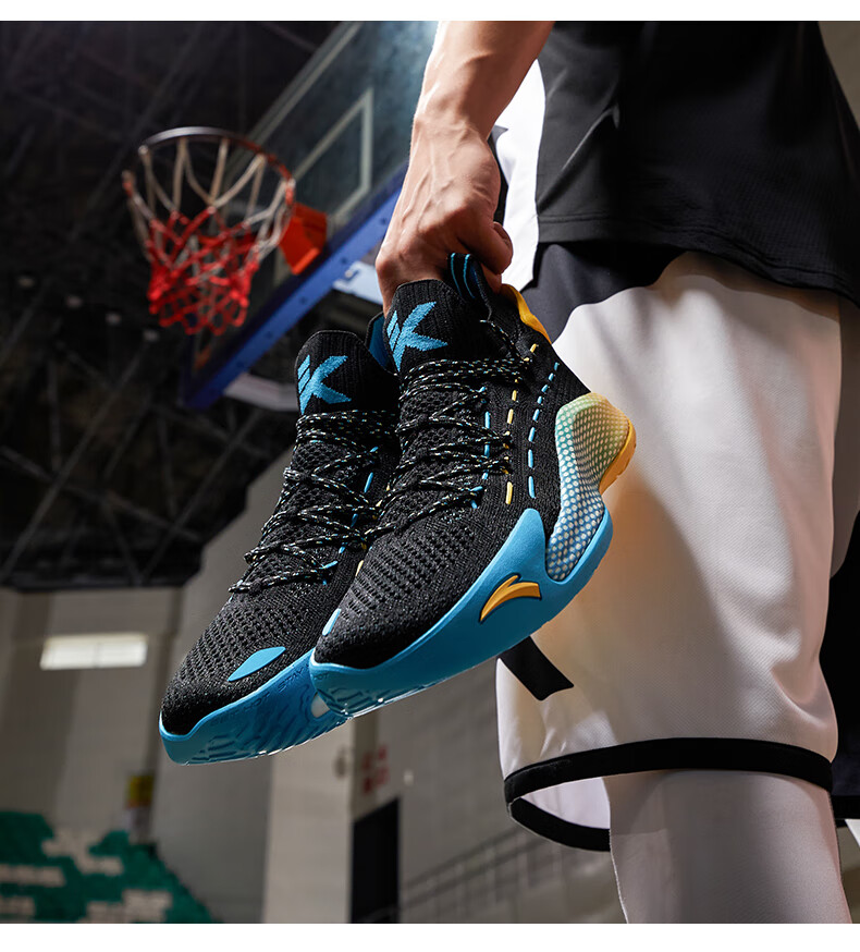 安踏kt5low低帮版篮球鞋男鞋2020新款透气汤普森球鞋男 泳池蓝/樱花粉