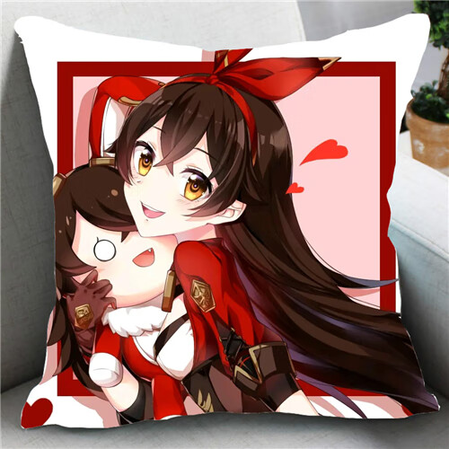 原神派蒙 抱枕动漫手游二次元定制宅男睡觉方形靠枕垫含枕芯潮 双面不