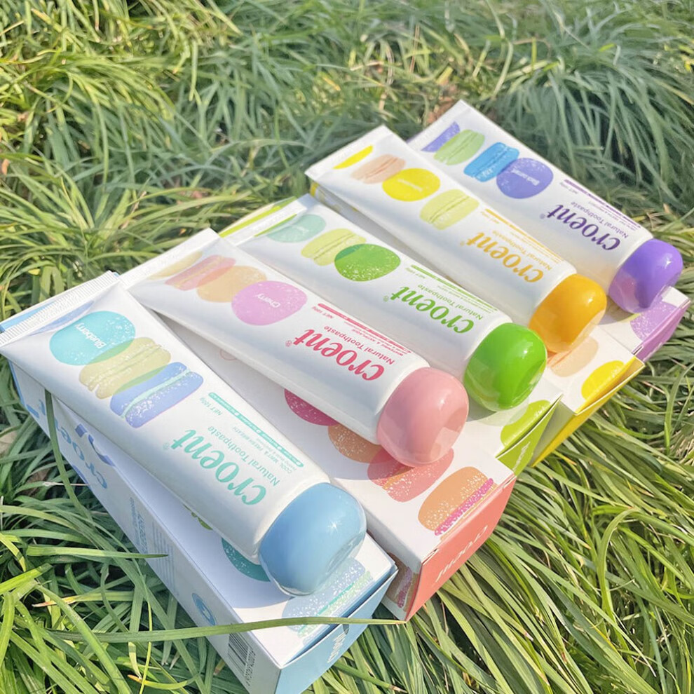 新品马卡龙牙膏去黄牙垢去口臭洁白口气清新儿童大人通用1青柠1黄桃去