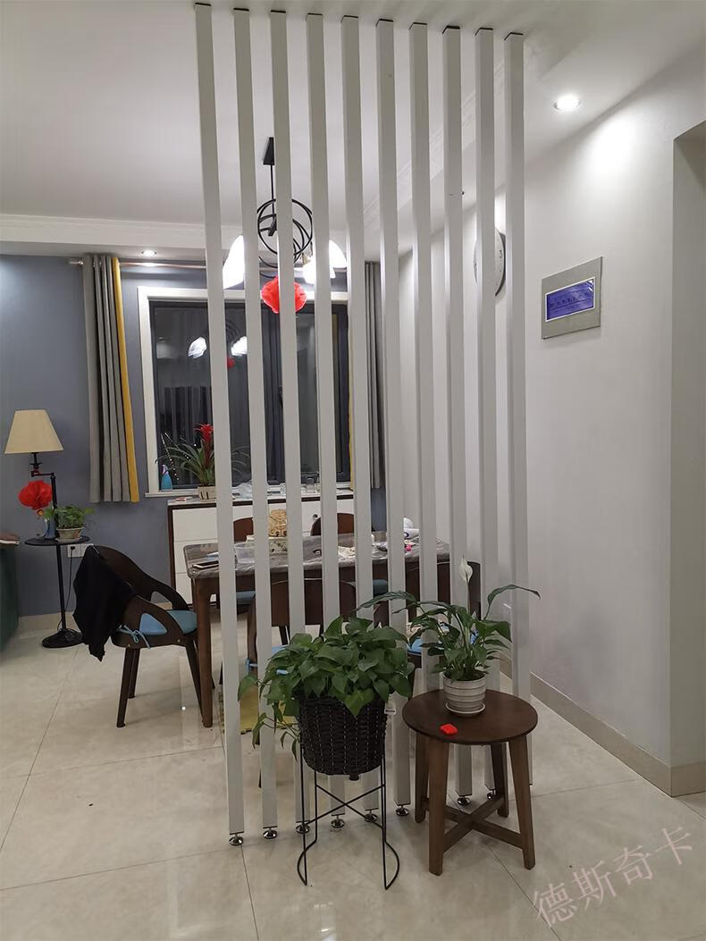 隔断屏风铝方通铝方管玄关客厅铝合金立柱北欧办公室现代免打孔墙高