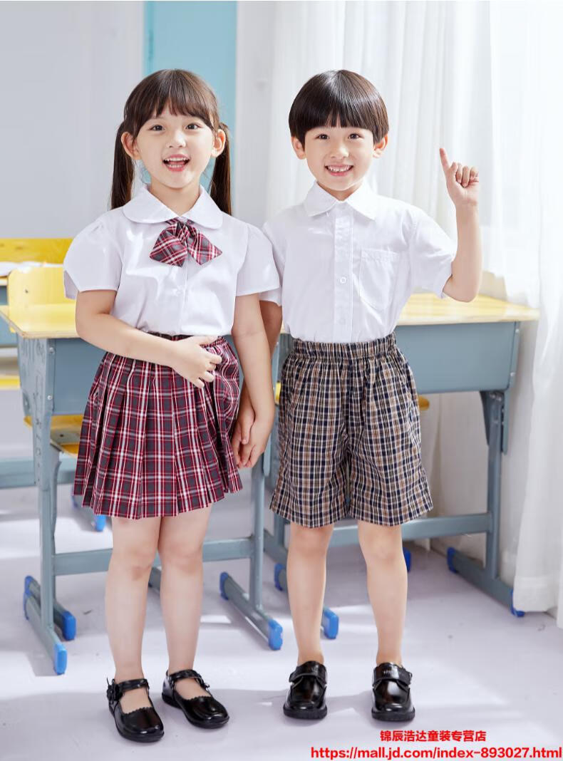 深圳校服 小学生校服男女生夏装短袖短裤短裙上学礼服套装t 深圳小夏