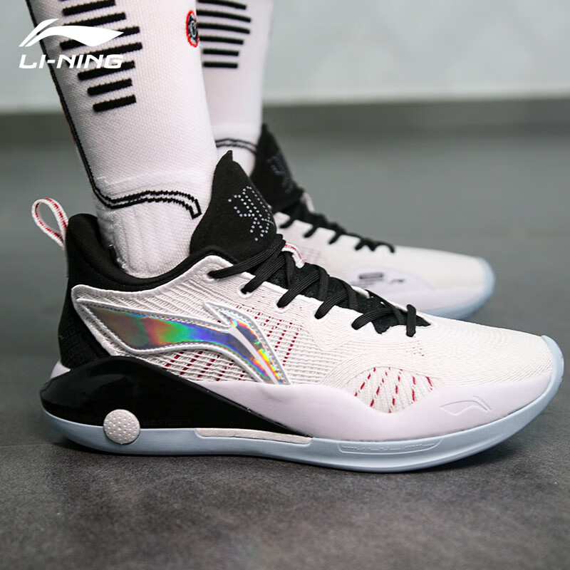 李宁驭帅15v2low篮球鞋男新款全城10减震低帮实战运动鞋黑色443