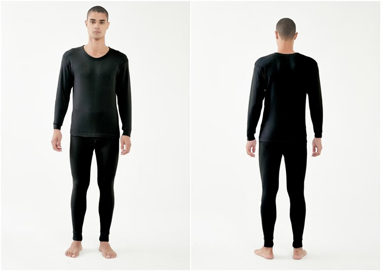 男士线衣线裤套装初中生秋衣秋裤男中老年男士保暖内衣套装修身打底棉