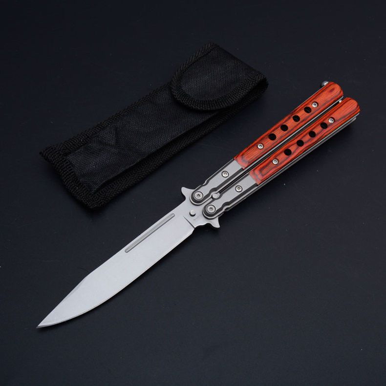 蝴蝶甩手刀双刃蝴蝶练习刀折叠刀甩手刀防身刀野外小折刀耍刀折叠随身