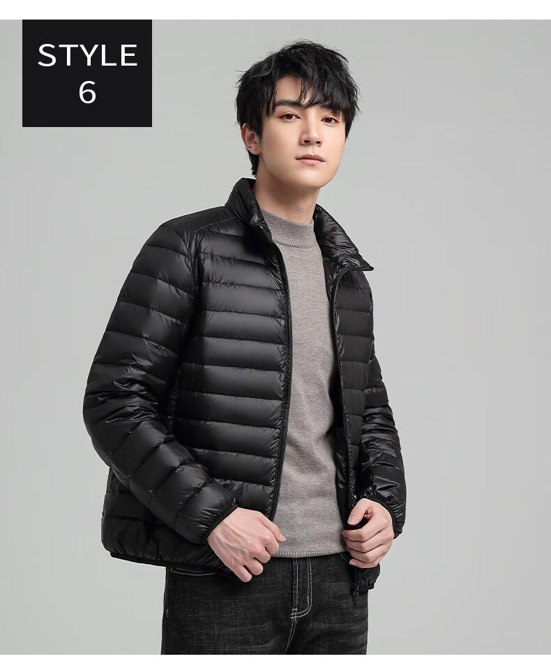 罗蒙轻薄羽绒服男短款2022秋冬季新款男士立领羽绒外套白鸭绒保暖轻便