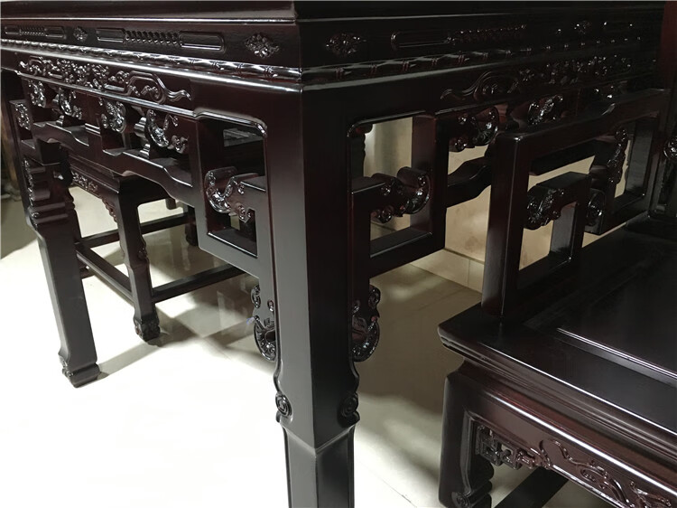 navcon 中堂六件套徽派八仙桌中堂六件套四件套中式条案柜条几实木