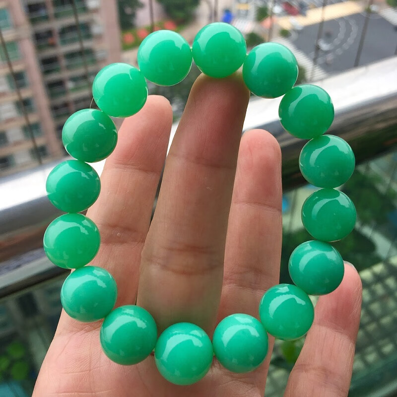 巴翼鸟 天然澳洲玉手链 无优化澳玉手串绿玉髓手饰 澳翠女水晶饰品