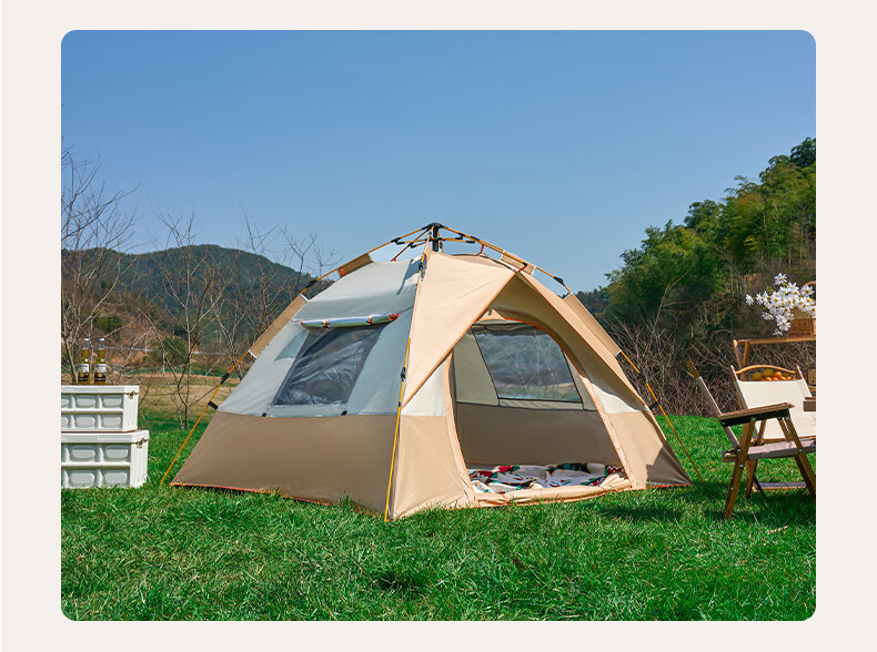 北极狼户外帐篷北极狼帐篷户外露营野餐自动加厚防雨便捷式折叠野营